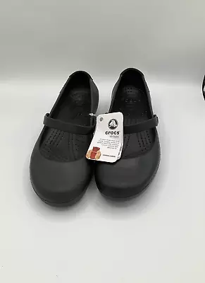 Crocs Womens Alice Mary Jane Shoes 9 Black Comfort Minimalist Career NWT • $26.99