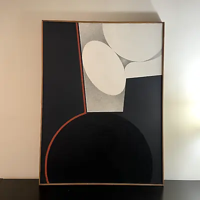 Large Vintage Abstract Hard Edge Painting Geometric Modernist Artist Signed • $695