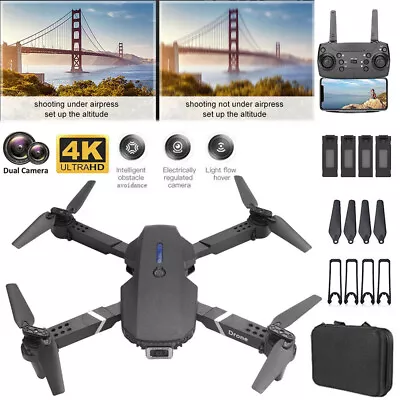 RC Drone With 4K HD Dual Camera WiFi FPV Foldable Quadcopter Aircraft +4 Battery • $27.79
