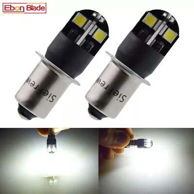 2Pcs 6V P13.5S 3030 8SMD LED Torch Flashlight White Light Bulb 4Cell 6000K 1.5W • $7.99