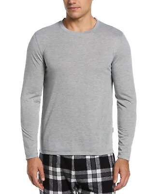 PERRY ELLIS Mens Long Sleeve Pajama T Shirt Sleet Heather Size Medium $39 - NWT • $9.99