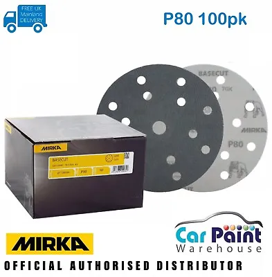 £20.78 • Buy Mirka Basecut P80 Grit 150mm DA H&L Sanding Discs 100pk 6  Paper Abrasive Grit