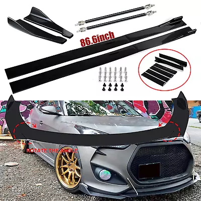 For Hyundai Veloster Front Bumper Spoiler Body Kit+Side Skirt+Rear Lip Black • $79.99