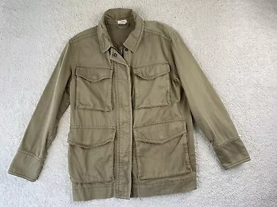 J Crew Utility Jacket Women's S Khaki Green Full Zip Military Field Canvas • $39.37