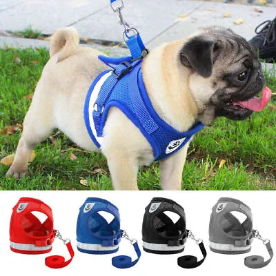 Nylon Pet Puppy Soft Mesh Dog Harness Strap Vest Collar For Small Medium Size UK • £3.29