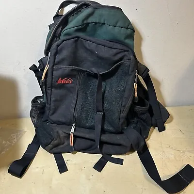 REI Backpack Vintage Green And Black With  Straps And Clips • $39.95