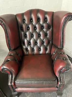 Chesterfield Queen Ann Chair Nice Classic Piece Lovely Rich Colour • £495