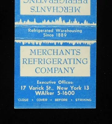 1940s Merchants Refrigerating Company Jersey City NJ Modesto CA NYC NY Matchbook • $5.05