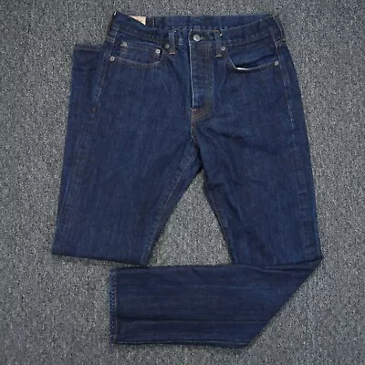 J Crew Jeans Mens 30x32 Blue 770 Kaihara Japanese Selvedge Denim Slim Dark Wash • $46.80