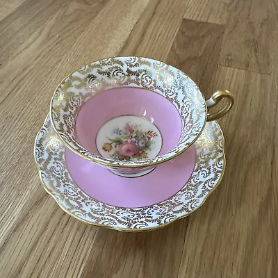 Foley China Vintage Teacup And Saucer Bone China Made In England Pink Color • $40