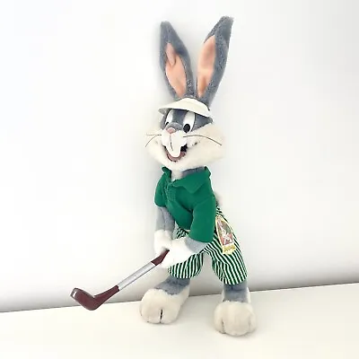 Vintage 1993 Bugs Bunny Looney Tunes Golf Plush Green Stripe 24K W Tags 18 Inch • $17.50