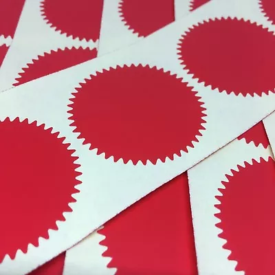 50 X45mm GLOSS RED Serrated Edge Certificate Wafer Company Seal Label Embossing  • £2.79