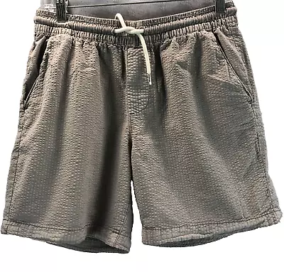 Tillys RSQ Mens Size S Seersucker Pull On Gray Shorts Pockets Elastic Drawstring • $9.88