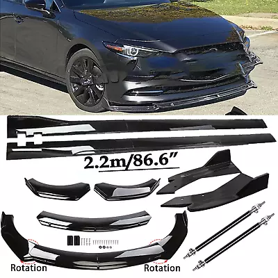 Front Bumper Lip Splitter Spoiler Side Skirts Strut Rods For Mazda Speed 3 6 RX • $99.99