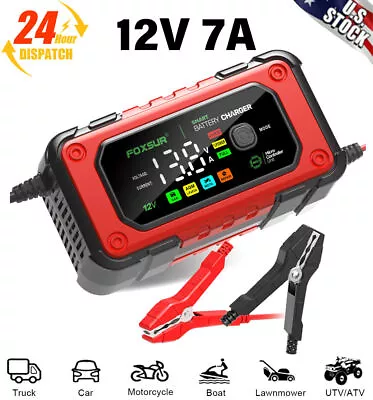 12V 7A Car Battery Charger Maintainer Trickle Charger Motorcycle AGM LiFePO4 USA • $16.45