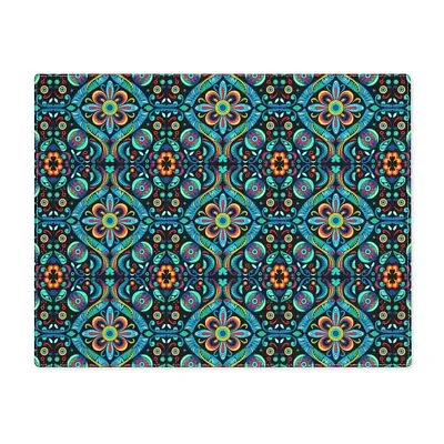 Placemat Teal Yellow Navy Blue Green Table Setting Gift Mexican Pattern Print • $29.95