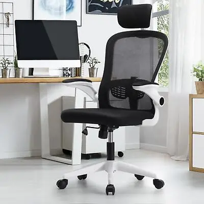 $84.06 • Buy Oikiture Mesh Office Chair Executive Fabric Gaming Work Study Seat Tilt Computer