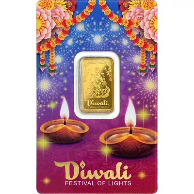 5 Gram Gold Bar PAMP Suisse 2023 Diwali Lakshmi Festival Of Lights 999.9 Assay • $424.63