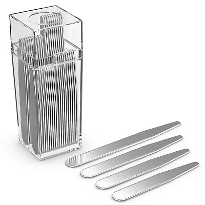 40 Metal Collar Stays For Men Dress Shirt 4 Various Sizes In Plastic Box • $9.95