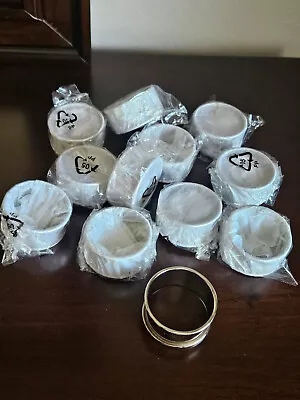 12 Napkin Rings In Box Metal Napkin Rings Vintage Napkin Holders • $24