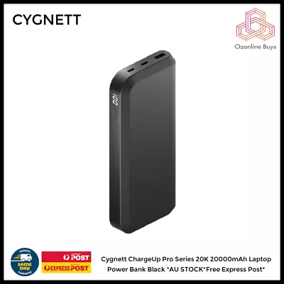 Cygnett ChargeUp Pro Series 20K 20000mAh Laptop Power Bank Black *AU STOCK*Free • $69