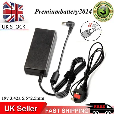 19V 3.42A AC Adapter Power Charger For Packard Bell EASYNOTE HERA GL HGL1 Laptop • £10.99
