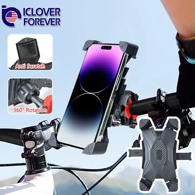 360° Motorcycle Bike Bicycle Cell Phone Holder Handlebar Mount Silicone GPS MTB • $8.49