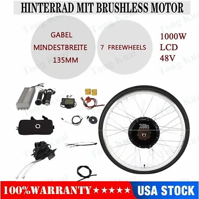28  E-Bike Electric Bicycle Motor Conversion Kit With LCD For Rear Wheel 1000W • $174.80
