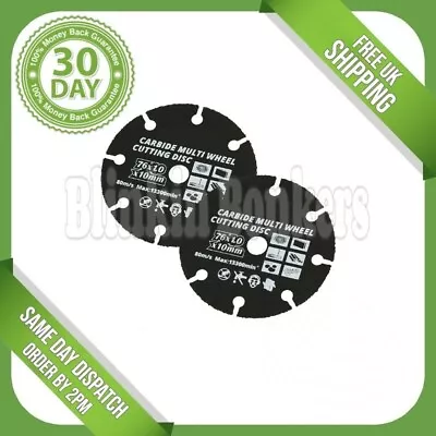 £6.79 • Buy 2 X Carbide Multi Wheel Cutting Quick Fast Cut Disc 10mm Bore Wood Nails Plastic