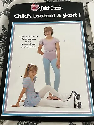 Patch Press Leotard & Skirt 1 Girls 2 - 12 Sewing Pattern Uncut Vintage 1983 • $20