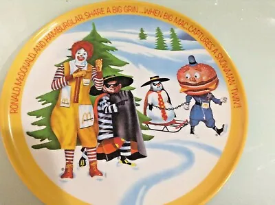 1977 McDonald's 10  Plate Vintage HAMBURGLAR RONALD CHRISTMAS SEASON Lexington • $16.99