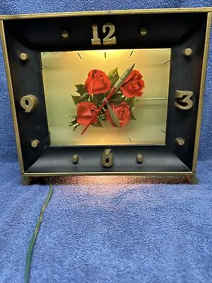 Vintage Rare Four Roses Bourbon Whiskey Light Up Clock Sign 1950’s • $479.95