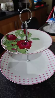 Country Rose 2 Tier Cake Stand With Box • £3.25