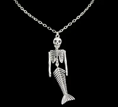 Mermaid Skeleton Necklace Skull Jewelry • $8.99
