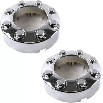 PAIR NEW 2005-2018 F250 F350 CHROME FRONT Open Center Wheel Hub Cap 4x4 • $69.95