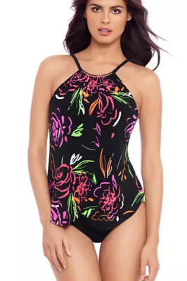  Magicsuit By Miraclesuit Neon Nature Jill One Piece Swimsuit Sz 10 • $56.50