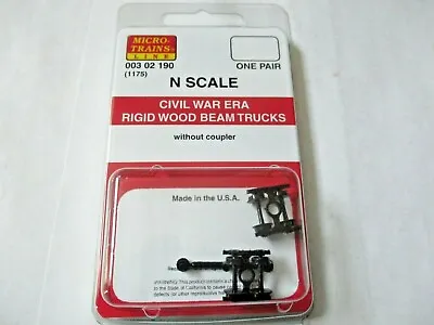 Micro-Trains # 00302190 (1175) Civil War Era Rigid Wood Beam Trucks  N-Scale • $6.10