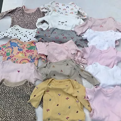 Size 3-6 Months Baby Girl 16 Body Suits Bundle Gap TU Nutmeg Rainbow Cat Leopard • £3.99