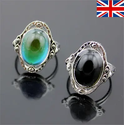 £1.94 • Buy Magic Stone Mood Ring Adjustable Womens Temperature Change Colors Oval Jewelry