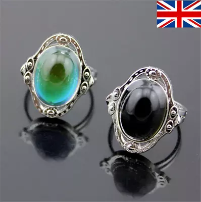 £1.94 • Buy Magic Stone Mood Ring Adjustable Womens Temperature Change Colors Oval Jewelry