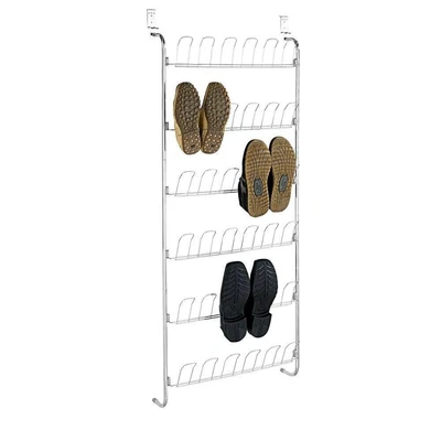 $54 • Buy Marcello 18 Pair Wall Mounted & Over Door Shoe Rack Chrome