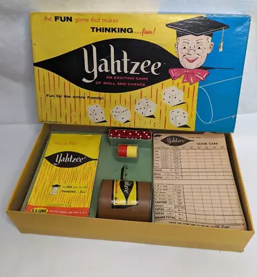 Vintage 1961 Yahtzee Game Box #950 Yahtzee E.S Lowe Co. W/ Score Cards • $15