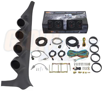 GlowShift B7 4 Gauge Diesel Set + Gray Pod For 92-97 Ford F250 F350 Powerstroke • $386.99