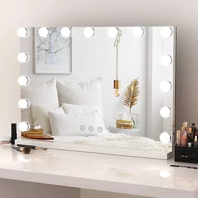 LED Hollywood Makeup Mirror Large Vanity Light Mirror With Dimmable LED Bulbs • £57.99