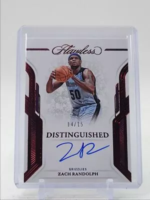 Zach Randolph 2022-23 Flawless Distinguished Autograph Ruby Auto /15 Q0829 • $1