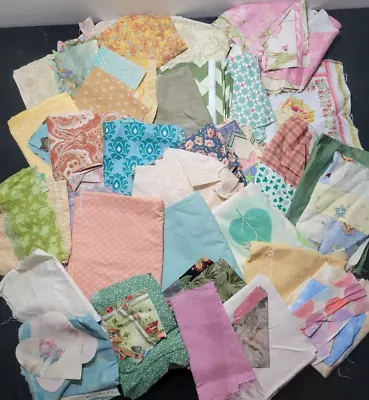 2 + Lbs Vintage Pastel Fabric Scraps Bundle Quilting Quilt Blocks Fat Quarter • $15