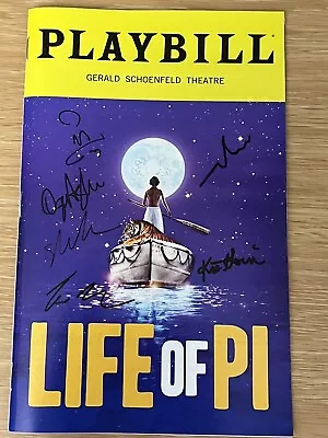 LIFE OF PI 6x AUTOGRAPH BROADWAY CAST SIGNED PLAYBILL GERALD SCHOENFELD THEATRE • £23.75