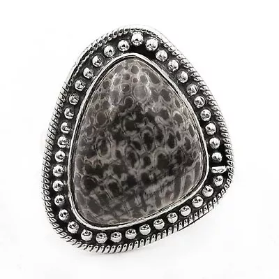  Natural Stingray Coral 925 Solid Sterling Silver Ring Sz 7 JH8-3 • $31.99