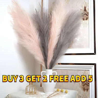 Artificial Pampas Grass Fake Reed Flower Bunch For Wedding Home Bouquet Deco NEW • £3.30