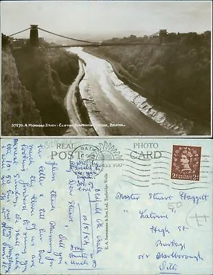 Bristol Clifton Suspension Bridge Morning Study 37570 GB 1954 Cancel EA Sweetman • $8.73